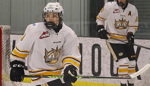 Jaxon Jacobson, who spent half of last season in the Manitoba U18 AAA Hockey League with his hometown Brandon Wheat Kings as a 13-year-old underager, is finally available to be selected in today&#x2019;s Western Hockey League draft. (Perry Bergson/The Brandon Sun)