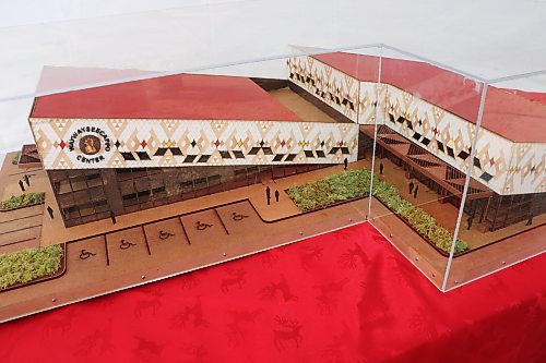 A closer look at the small-scale model of the Waywayseecappo Center that was on display during Thursday's sod turning ceremony in Brandon. (Kyle Darbyson/The Brandon Sun)
