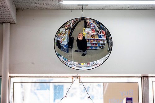 MIKAELA MACKENZIE / WINNIPEG FREE PRESS
 
Monissh Kapoor, owner of Barchet's Grocery, poses for a photo in his shop in Winnipeg on Thursday, May 11, 2023. Monissh is selling the corner store because of health issues. For Gabby story.

Winnipeg Free Press 2023.