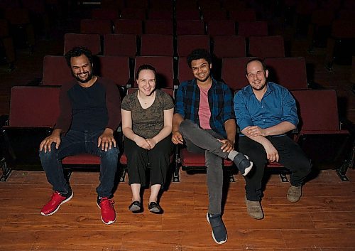 JESSICA LEE / WINNIPEG FREE PRESS

The creative team behind Breaking Up With Me, a punk-pop musical about mental health, is photographed May 13, 2023 at The Gargoyle Theatre. From left to right: Connor Joseph, Monique Gauthier, Cuinn Joseph and Jacob Herd.

Reporter: Ben Waldman