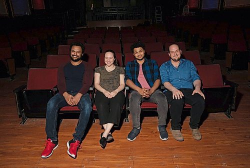 JESSICA LEE / WINNIPEG FREE PRESS

The creative team behind Breaking Up With Me, a punk-pop musical about mental health, is photographed May 13, 2023 at The Gargoyle Theatre. From left to right: Connor Joseph, Monique Gauthier, Cuinn Joseph and Jacob Herd.

Reporter: Ben Waldman