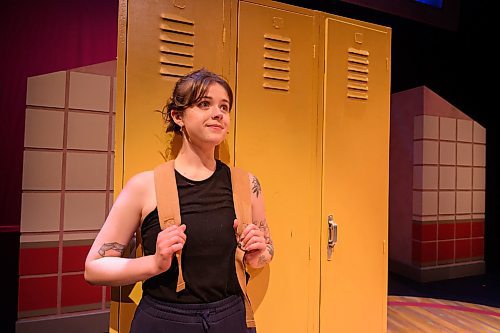 Mike Sudoma/Winnipeg Free Press
Emma (Megan Fry) poses against her school locker while on the set of The Prom put on by local production company Dry Cold Friday afternoon
May 15, 2023