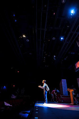 Mike Sudoma/Winnipeg Free Press
Emma (Megan Fry) rehearses a monologue while on the set of The Prom put on by local production company Dry Cold Friday afternoon
May 15, 2023