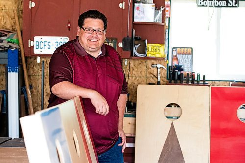 MIKAELA MACKENZIE / WINNIPEG FREE PRESS
Steve Olson, owner of the Royal Canadian Cornhole Company, poses for a photo in his shop (where he makes high-quality cornhole games) in Ste. Anne on Tuesday, May 16, 2023. For Dave Sanderson story.
Winnipeg Free Press 2023.
