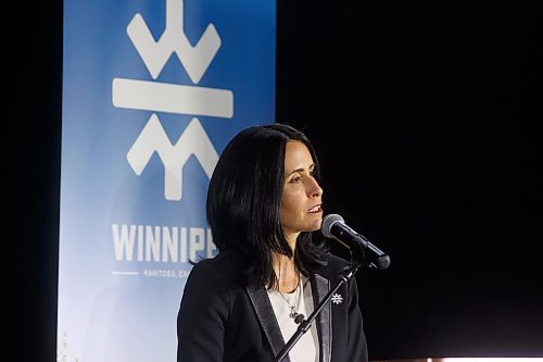 Mike Deal / Winnipeg Free Press
Dayna Spiring, President &amp; CEO, Economic Development Winnipeg, at her final AGM as EDW President &amp; CEO Wednesday morning. 
230517 - Wednesday, May 17, 2023.