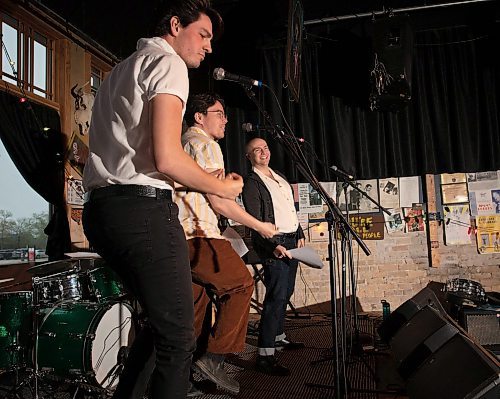 JESSICA LEE / WINNIPEG FREE PRESS

From left to right: Walk&amp;Talk team Duncan Cox, Tanner Manson and Ben Townsely, announce their 2023-2024 season on May 17, 2023 at the High and Lonesome Club.

Reporter: Ben Waldman