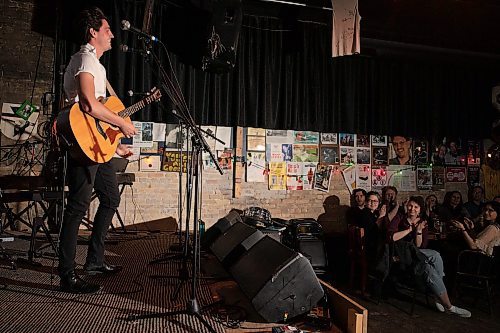 JESSICA LEE / WINNIPEG FREE PRESS

Performer Duncan Cox sings a song from an upcoming performance on May 17, 2023 at the High and Lonesome Club where Theatre Projects Manitoba and Walk&amp;Talk announced their 2023-2024 season.

Reporter: Ben Waldman