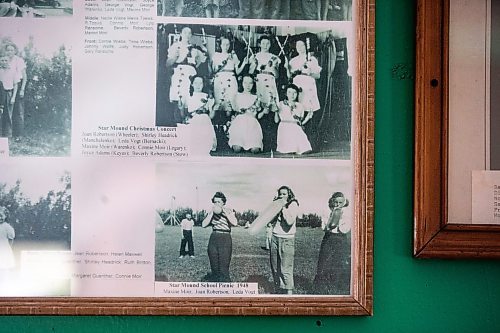 MIKAELA MACKENZIE / WINNIPEG FREE PRESS
 
Photos, including a young Joan Wheeler, in Star Mound School near Snowflake, Manitoba on Wednesday, May 17, 2023. For Al Small story.

Winnipeg Free Press 2023.