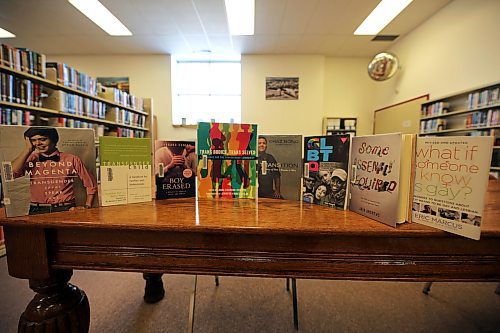 These books comprise just a few of the Western Manitoba Regional Library's adult non-fiction books covering topics like gender identity and sexuality at its downtown Brandon location. (Colin Slark/The Brandon Sun)