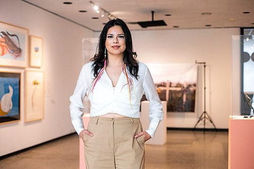 MIKAELA MACKENZIE / WINNIPEG FREE PRESS
 
Curator Marie-Anne Redhead poses for a photo at the new Anaanatta Unikkaangit (Our Mother&#x573; Stories) exhibit at WAG-Qaumajuq on Friday, May 19, 2023. For Jen story.

Winnipeg Free Press 2023.