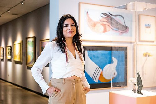 MIKAELA MACKENZIE / WINNIPEG FREE PRESS
 
Curator Marie-Anne Redhead poses for a photo at the new Anaanatta Unikkaangit (Our Mother&#x573; Stories) exhibit at WAG-Qaumajuq on Friday, May 19, 2023. For Jen story.

Winnipeg Free Press 2023.