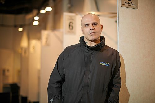 Guy Felicella at Insite, a facility for safe consumption of drugs, on East Hastings in Vancouver, Monday, April 17, 2023. Booth 5 is where he has his last overdose. Felicella has been clean for over 10 years, and now speaks out to help the general public understand drug use. (Trevor Hagan / Winnipeg Free Press)