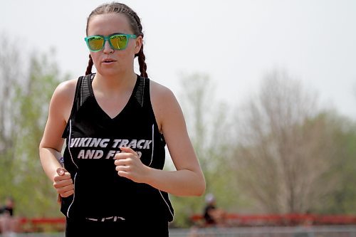 Madi Bootsman of Vincent Massey won city titles in the 800-metre, 1,500m and medley relay and finished second in the 3,000m in the city track and field championships at UCT Stadium on Tuesday. (Thomas Friesen/The Brandon Sun)