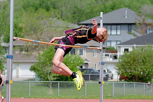 Crocus Plainsmen Simon Leckie won the JV boys' high jump, posting a 1.75m mark that would have won varsity as well. (Thomas Friesen/The Brandon Sun)