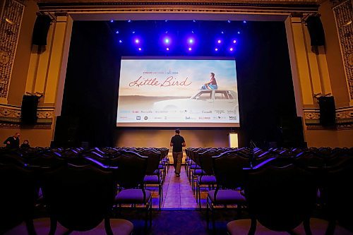 JOHN WOODS / WINNIPEG FREE PRESS
A person walks the aisle at the screening of Little Bird at The Met theatre Tuesday, May 23, 2023. 

Re: wasney
