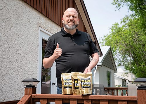 JESSICA LEE / WINNIPEG FREE PRESS
Jay Gagne, owner of Main Event Munchies, is photographed at his house May 24, 2023 with his spiced pretzels.
Reporter: Dave Sanderson