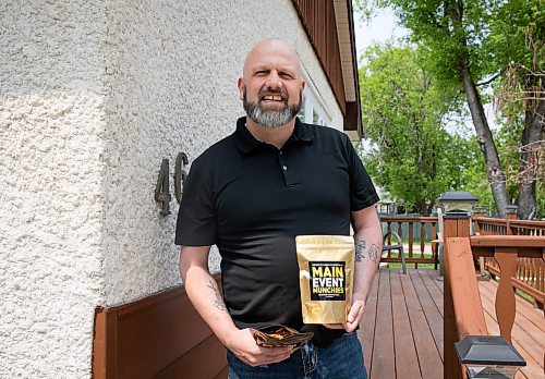 JESSICA LEE / WINNIPEG FREE PRESS

Jay Gagne, owner of Main Event Munchies, is photographed at his house May 24, 2023 with his spiced pretzels.

Reporter: Dave Sanderson