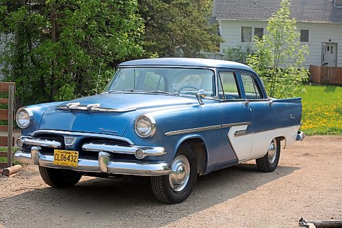 1956 Dodge Regent four door with rear fins, and PowerFlite two-speed automatic transmission, sits in Bob Chambers' back driveway in Boissevain on Thursday. (Michele McDougall/The Brandon Sun) 