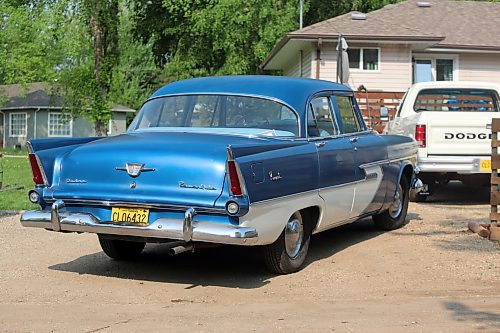 1956 Dodge Regent four door with rear fins, and PowerFlite two-speed automatic transmission, sits in Bob Chambers' back driveway in Boissevain on Thursday. (Michele McDougall/The Brandon Sun) 