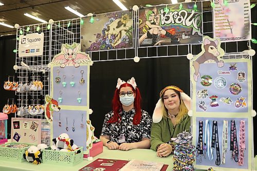 PrairieCon 42 featured a fair number of vendors Friday afternoon, including Onix Angel and Saffron Beavis of Onix Angel Creations. (Kyle Darbyson/The Brandon Sun) 
