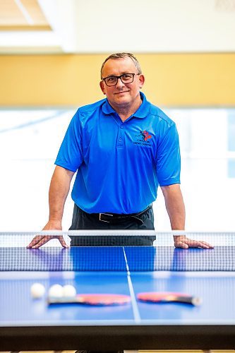 MIKAELA MACKENZIE / WINNIPEG FREE PRESS
 
Table Tennis official Greg Dzioba, who recently became the first official in North America to achieve the highest certification in the sport, poses for a photo at Sport Manitoba on Thursday, May 25, 2023.  For intern Donald Stewart story.

Winnipeg Free Press 2023.