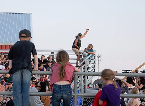 JESSICA LEE / WINNIPEG FREE PRESS

A fan shows off his bull riding skills at Professional Bull Riding Bull&#x2019;s NightOut May 26, 2023 at Red River Ex. Dozens of bull riders competed in front of a crowd of a few hundred to be crowned the bull riding champion.

Stand up