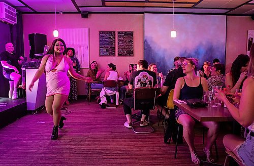 JESSICA LEE / WINNIPEG FREE PRESS

Hellen Bedd D’sloot performs at a drag brunch at The Tallest Poppy May 27, 2023 to celebrate Pride Month.

Stand up