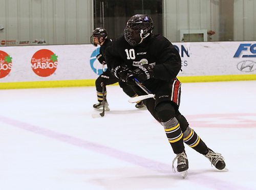 Isaac Davies had 27 goals, 24 assists and 48 penalty minutes in 33 games last season with the Airdrie Xtreme U15 AAA. He is shown last week at the Brandon Wheat Kings prospects camp at J&amp;G Homes Arena. (Perry Bergson/The Brandon Sun)