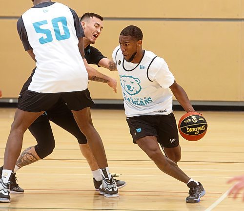 Mike Deal / Winnipeg Free Press
Winnipeg Sea Bears&#x2019; Jelani Watson-Gayle (3) during practice at the Sport For Life Centre, 145 Pacific Ave, Monday afternoon.
230529 - Monday, May 29, 2023.