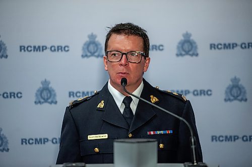 ETHAN CAIRNS / WINNIPEG FREE PRESS
Superintendent Scott McMurchy, Acting Officer in Charge of Criminal Operations of Manitoba RCMP speaks during a press conference about Manitoba RCMP developing a specialized task force to address violent crime in Winnipeg on Friday, August 5, 2022. 