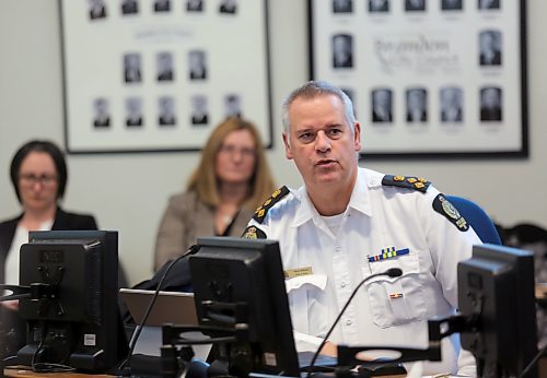 Brandon Police Service chief Wayne Balcaen attended the Police Board's first meeting of new year on Friday. (Geena Mortfield/ The Brandon Sun)