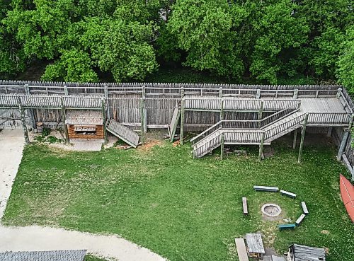 DAVID LIPNOWSKI / WINNIPEG FREE PRESS

An elevated walkway at Fort Gibraltar collapsed during a school field trip, causing 17 children, and an adult to be taken to hospital Wednesday May 31, 2023.