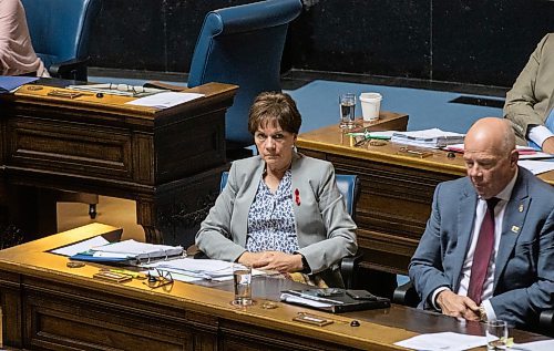 JESSICA LEE / WINNIPEG FREE PRESS

Seine River MLA Janice Morley-Lecomte is photographed during question period May 31, 2023 at the Legislature.

Reporter: Carol Sanders