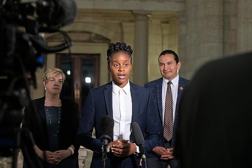 JESSICA LEE / WINNIPEG FREE PRESS

Union Station MLA Uzoma Asagwara speaks to media during a scrum May 31, 2023 at the Legislature Building.

Reporter: Carol Sanders