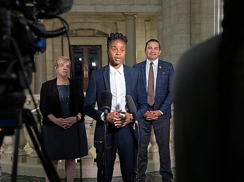 JESSICA LEE / WINNIPEG FREE PRESS

Union Station MLA Uzoma Asagwara speaks to media during a scrum May 31, 2023 at the Legislature Building.

Reporter: Carol Sanders