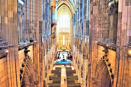 Steve MacNaull / Winnipeg Free Press
A secret passage reveals this view of the gallery of Cologne Cathedral.
