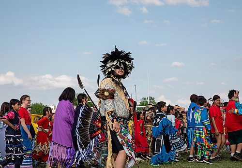JESSICA LEE / WINNIPEG FREE PRESS

Jake Shingoose is photographed June 1, 2023 during Seven Oaks School Division&#x2019;s Grad pow wow. Thousands attended and danced.

Stand up