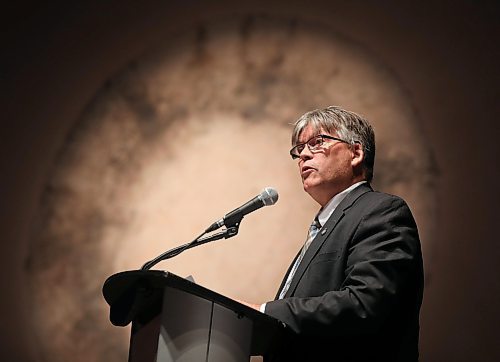 RUTH BONNEVILLE / WINNIPEG FREE PRESS



Ian Wishart,  minister of education and training, speaks at the podium to 20 new Canadian Citizens at ceremony held at the CMHR on Thursday. 



See Carol Sanders story.  







July 12, 2018