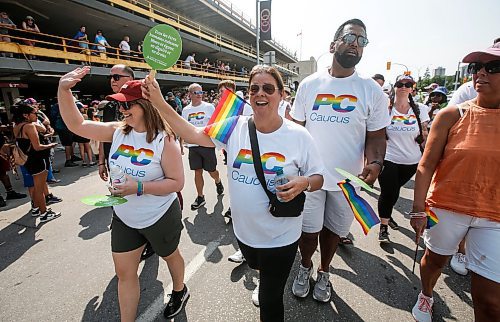 JOHN WOODS / WINNIPEG FREE PRESS
Premier Heather Stephanson walks in the Pride Parade in Winnipeg Sunday, June 4, 2023. 

Re: pindera