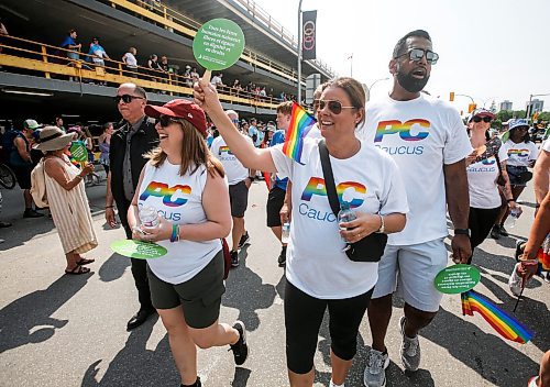 JOHN WOODS / WINNIPEG FREE PRESS
Premier Heather Stephanson walks in the Pride Parade in Winnipeg Sunday, June 4, 2023. 

Re: pindera