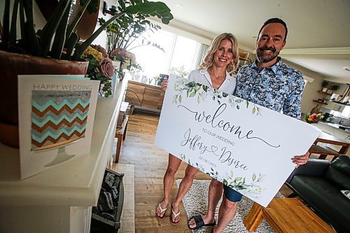 JOHN WOODS / WINNIPEG FREE PRESS
Desiree Penner and Jeff Sinnock, who were supposed to be married at Fort Gibraltor this past weekend had to scramble to hold their wedding at another venue, are photographed at their home in Winnipeg Monday, June 5, 2023. 

Reporter: malak