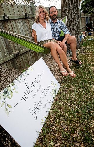 JOHN WOODS / WINNIPEG FREE PRESS
Desiree Penner and Jeff Sinnock, who were supposed to be married at Fort Gibraltor this past weekend had to scramble to hold their wedding at another venue, are photographed at their home in Winnipeg Monday, June 5, 2023. 

Reporter: malak