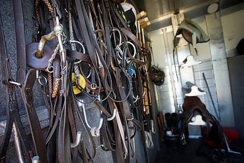JOHN WOODS / WINNIPEG FREE PRESS
The tack room in a trailer at Springfield Polo Club in Birds Hill Park, Sunday, May 28, 2023. 

Reporter: sanderson