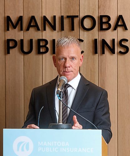 Mike Deal / Winnipeg Free Press
Ward Keith, Chair of MPI&#x2019;s Board of Directors, holds a press conference outside its offices at CityPlace, 234 Donald Street, to share update&#x2019;s regarding MPI&#x2019;s business, including the status of Project Nova and a preview of the 2024/25 General Rate Application which goes to the PUB soon.
230606 - Tuesday, June 06, 2023.