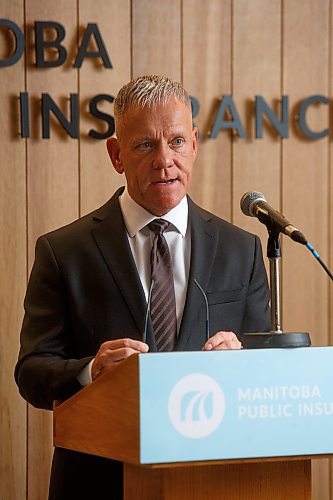 Mike Deal / Winnipeg Free Press
Ward Keith, Chair of MPI&#x2019;s Board of Directors, holds a press conference outside its offices at CityPlace, 234 Donald Street, to share update&#x2019;s regarding MPI&#x2019;s business, including the status of Project Nova and a preview of the 2024/25 General Rate Application which goes to the PUB soon.
230606 - Tuesday, June 06, 2023.