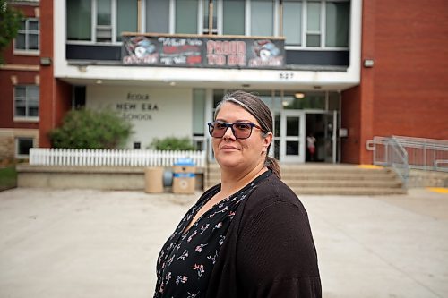 Leanne Vandenbosch is among parents concerned about the lack of air conditioning for their children attending École New Era School during Brandon’s recent extreme heat wave. (Tim Smith/The Brandon Sun)