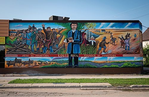 JESSICA LEE / WINNIPEG FREE PRESS

A mural depicted Louis Riel, located in St. Norbert at 960 Ave De L&#x2019;eglise, is photographed June 7, 2023. The mural was recently restored in 2021.

Reporter: ??