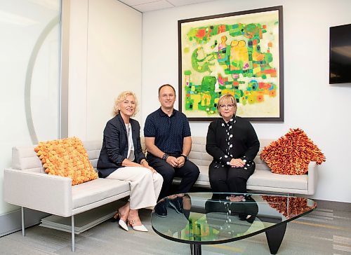 Mike Thiessen / Winnipeg Free Press   L-R: Lee Meagher, Greg Leipsic, and Barb Gamey at Payworks.   230607 &#x2013; Wednesday, June 7, 2023