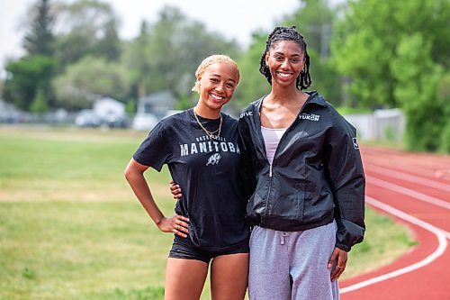 MIKAELA MACKENZIE / WINNIPEG FREE PRESS


Sisters Arriana (left) and Amira Lawrence at track practice at Garden City Collegiate on Wednesday, June 7, 2023. For Donald story.
Winnipeg Free Press 2023