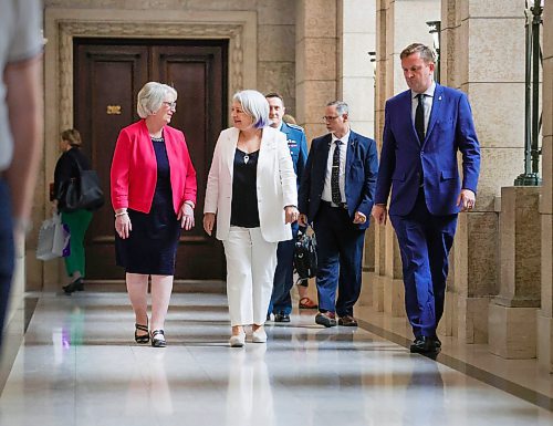 RUTH BONNEVILLE / WINNIPEG FREE PRESS

LOCAL - gov gen Simon visits Mb. 

Photo of Governor General of Canada, Mary Simon, walking with Minister of Indigenous Reconciliation and Northern Relations Eileen Clarke, at the Legislative building during visit Wednesday. 


Governor General of Canada, Mary Simon,  makes an official visit to Manitoba  meeting with government  and Indigenous leaders Wednesday. 

During her visit on Wednesday she met with Premier Heather Stefanson, Manitoba's  lieutenant-governor Anita Neville at Government House, Cathy Merrick AMC Grand Chief and other Indigenous leaders and  Minister of Indigenous Reconciliation and Northern Relations Eileen Clarke in round table discussion at the Legislature.

June 7th,  2023